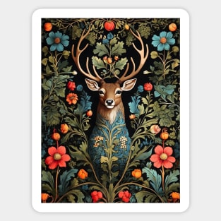 Forest Deer - William Morris Inspired Art Sticker